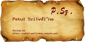 Petul Szilvána névjegykártya